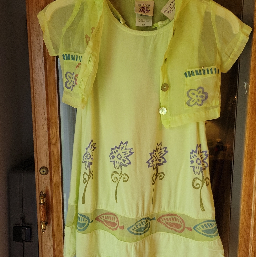 Blue Cactus girls dress size 4 green summer dress